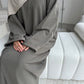 'CLOSED RIBBED ABAYA'